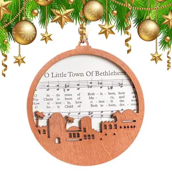 De Lemn Nașterea Domnului Ornamente De Crăciun, Muzică Foaie De Lemn Ornamente Portabil Scena Nașterii De Crăciun Copac Ornament Pentru Mantels