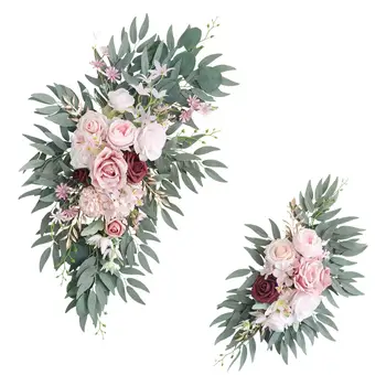 2 buc Nunta, Arcada de Flori, Frunze Aranjament Floral Artificial Florale Swag pentru Nunta Scaun Fereastra Fondul Ceremonia de Arbor