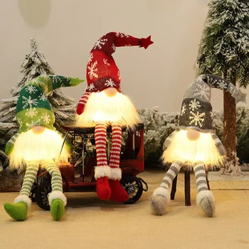 Stralucitoare Gnome Decor de Crăciun fără Chip de Păpușă Lumina de Noapte Acasă Navidad Natal Tesatura 35Cm 2024 Anul Nou Copii X-Mas Cadouri