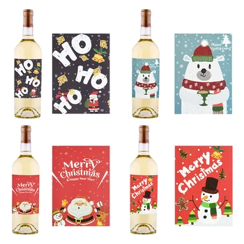 24buc Crăciun Fericit Personalizate Personalizate Sticla de Vin Autocolante 2024 Petrecere de Anul Nou Crăciun Etichete de Vin Decoratiuni pentru Casa