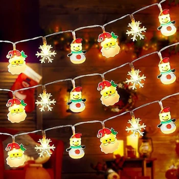 1,5 m 10Led Lumina de Crăciun Șir om de Zăpadă Moș Cluas Xmas Copac Lampa Șir Agățat Ornamente Pandantive Craciun Fericit Decor