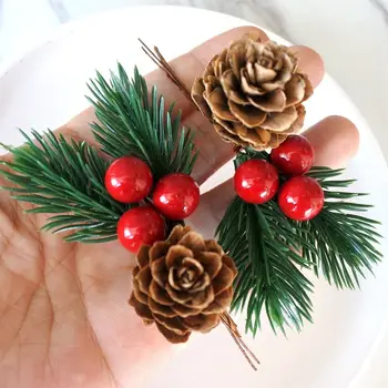 10buc Crăciun Roșu Boabe de Crăciun Con de Pin Artificial, flori de Decor Con de Pin Ornament de Crăciun DIY Acasă de Crăciun Cadou Caseta Decor