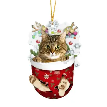 Pisica de craciun Pandantiv Petrecere de Craciun Decor de Anul Nou 1 buc Cadouri, Ornamente de Crăciun Decoratiuni Agățat