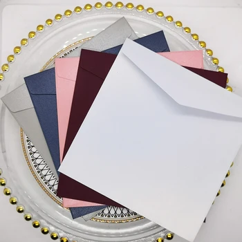 25pcs Culoare Solidă Plicuri mai Multe Culori pentru Invitatii de Nunta Felicitari cărți Poștale Livrările de Afaceri Pătrat Plicuri
