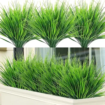 7 furci Plante Artificiale iarba Verde de Plastic planta Iarbă Artificială desktop decor iarba pentru Grădină în aer liber, Decor Fals Plante