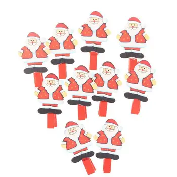 Decorative de Crăciun Agrafe 10BUC Desene animate Decorative Cârlige de rufe din Lemn Multifunctional Decoratiuni de Craciun