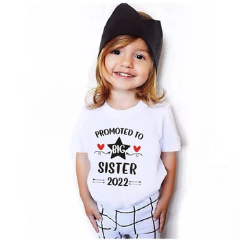 Copii Tricou De Moda De Vara Tricou Copii Maneca Scurta Tricou Alb Topuri Promovat La Sora Mai Mare 2022 Scrisoare De Imprimare Haine Pentru Copii