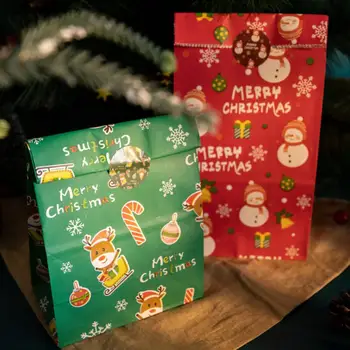 24Set Crăciun Pungi de Hârtie Kraft Moș Crăciun, om de Zăpadă de Crăciun Favoarea Partidului Pungă de Bomboane de Crăciun Cookie Punga de Cadou Punga de Ambalaj de Aprovizionare
