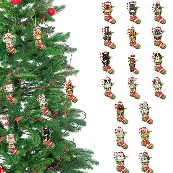 Câine De Companie Serie Elf De Crăciun Doll Pendan 2024 Acrilice Anul Nou Decor Pom De Crăciun Ornament Interior Masina Decoratiuni Acasă