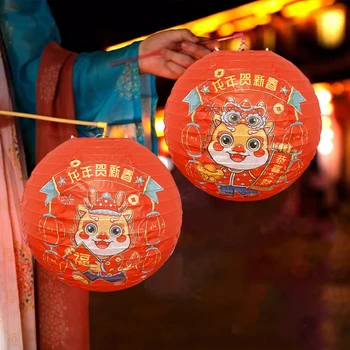 30cm Chineză Led-uri Stralucitoare Felinar de Hârtie de Desene animate de Animale de Lumină Portabile Luminos Copii DIY Manual Festival Copii Cadou de Anul Nou