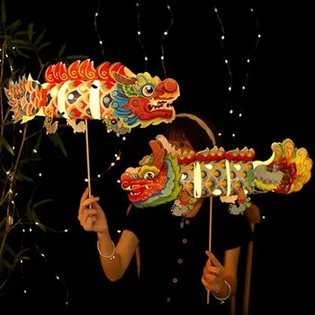 Dragon Dragon Felinar Darul de a Face Materialul de Ambalaj cu Lumina Lanternă Chineză Anul Nou Lunar Manual Strălucire Festivalul Lantern