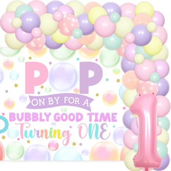 90Pcs Bubble 1st Birthday Party Decor Baloane Ghirlanda Arc Kit pentru Copil de Dus Sub Mare Petrecere pe Plajă Consumabile