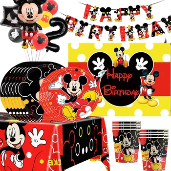 Mickey Mouse Petrecerea de Ziua Consumabile si Decoratiuni Mickey Mouse Consumabile Partid Servește 8 persoane cu Banner Plăci Baloane