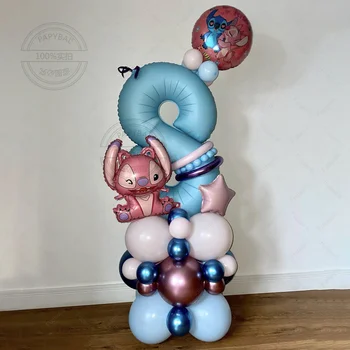 41Pcs Disney Lilo & Stitch Baloane Petrecere de Ziua Decor Heliu Baloane Folie Baby shower Consumabile Partid Jucărie pentru Copii Cadouri