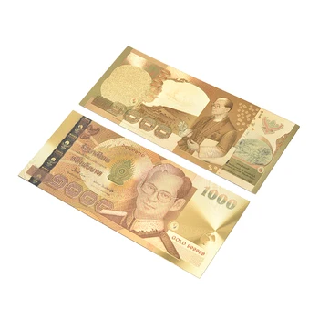 1 BUC Thailanda Bancnota de 1000 Baht în Aur de 24k Bani de Hârtie, Plastic Cadru de Colectare