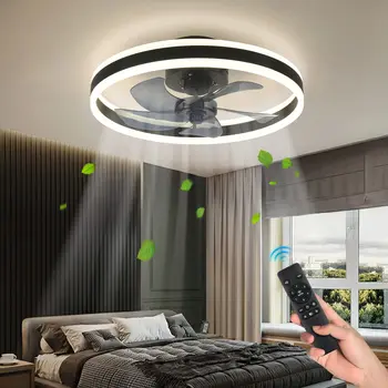 Inteligente moderne Ventilator de Tavan Dormitor Ventilator de Tavan Cu Lumină de Control Și Camera de zi Restaurant Interior Decor LED Silent Ventilator de Tavan