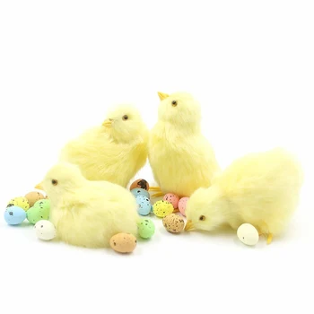 Paste Fericit Pui Drăguț Pui De Papusa De Simulare Minunat Galben Pui Copilul Moale Animal Mini Umplute Jucărie De Pluș Pentru Copii Cadouri De Paști