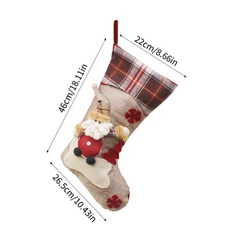 Crăciun Ciorap Ciorap De Crăciun Tematice Pânză Groasă De Sac Agățat Ciorapul Acasă Living Semineu Perete Ornament Om De Zăpadă