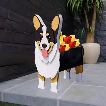 Unic Container de Plante Câine Adorabil Forma de Ghiveci de Flori pentru Grădină în aer liber, Decor Planta Versatil, Titularul Drăguț de Plantat pentru Iubitorii de caini