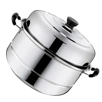 Oala Steamer De Gătit Din Oțel Inoxidabil De Gătit Cu Aburi De Bucătărie Supa Dublu Abur Saucepot Vase Strat Coș De Legume Cazan Cu Capac