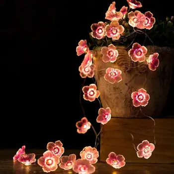 Cherry Blossom Decor Roz Lumini Șir Decor Japonez Drăguț Decoratiuni Pentru Dormitor Acasă Petrecere De Crăciun În Cameră Decor Lampă De Masă