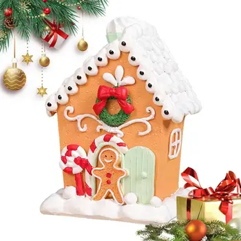 Satul De Crăciun Mici Decoratiuni Casa De Turtă Dulce Om Fericit Casa Ferestre De Afișare Peisaj Atmosfera Decor