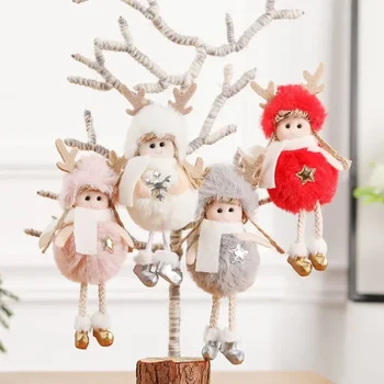 De vânzare Unic de Crăciun de Pluș Înger Pandantiv Copii Drăguț Papusa de Fata Cadou de Crăciun Copac Pandantiv