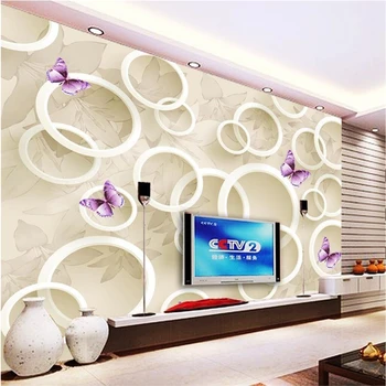 beibehang tapet personalizat Lily Fluture 3D stereo cerc TV, fundal,tapet pentru pereți 3 d,papel de parede para quarto
