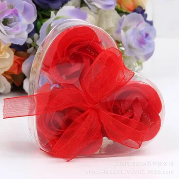 20boxes Baie Parfumate de Corp Flori de Sapun cu Petale de Trandafiri în Inima Cutie cu Decor de Nunta Cadou Mai bun