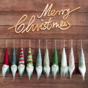 10buc Decor de Crăciun Gnomi Păpușă Moș crăciun Agățat Ornamente pentru Pom de Crăciun Ușa Petrecere Acasă Decor
