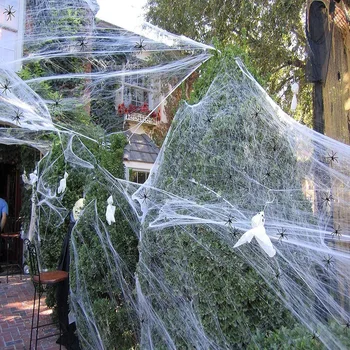 Petrecere de Halloween Decorare Super-Stretch cu Pânze de păianjen False Păianjeni Înfricoșător Scena de Partid Decor de Groaza Casa Popi