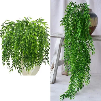 5 furci verde Agățat de Plante Artificiale Plante Salcie Perete Decor Acasă Balcon Decor Coș de Flori Accesorii