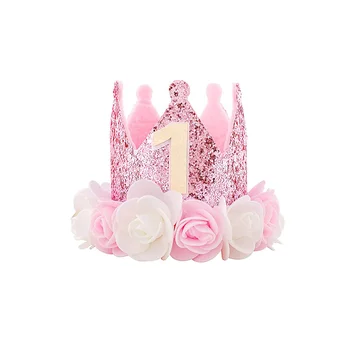 Mini-Ziua Coroană de Flori Capace 1 Pălărie de Ziua de nastere Copil Nou-născut Duș Ziua Bentita Fată Prințesă Petrecere Decoratiuni