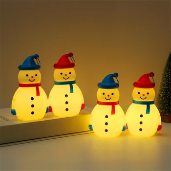 Mic om de Zăpadă de Crăciun Lumini Felinar, Portabile, de Crăciun Lumina de Noapte pentru Copii, Lumina Calda Decor Agățat Lampă