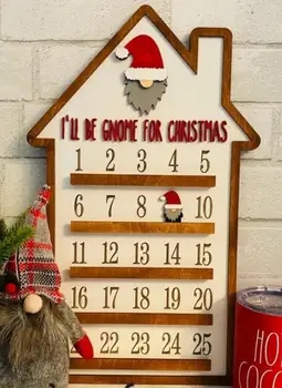 Lemn De Crăciun Countdown Calendar Ornament Cerb Oameni De Zăpadă Moș Cacao Cana De Crăciun Advent Calendar Petrecere De Vacanță Decoratiuni Cadouri