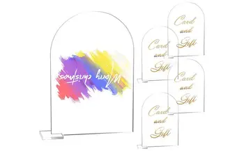Acril Transparent Arc Nume de Tag-ul Partidului DIY Masă de Nuntă Numărul de Înmatriculare Card de Masa de Banchet Bază Transparent Scaunul Placa Semn