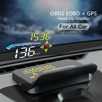 Masina HUD Head Up Display Auto OBD2 GPS Sistem Dual Proiector pentru Masina Sticlă de Securitate temperatura Apei de Alarmă Accesorii Electronice
