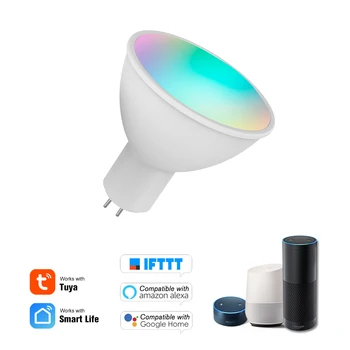 WiFi Inteligent Bec RGB+W+C Bec LED 5W GU5.3 Estompat Lumina de Telefon APP Control de la Distanță Tmall Elf pentru Control Vocal Funcția de Sincronizare