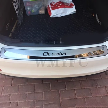 Styling auto Pentru Skoda Octavia Sedan 2015 -2018 A7 din Oțel Inoxidabil Spate, Portbagaj, Bara de protecție Protector Spate Scuff Placa din Spate Pragului de Ușă