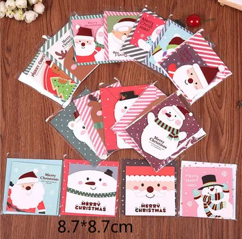 8pcs/pachet Mini Drăguț Crăciun Fericit Carduri de Felicitare de Ziua de nastere carte Poștală Scrisoare Plic Card Cadou Card Set de Valori 8.7*8.7 cm