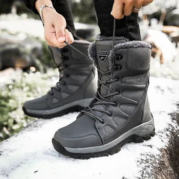 Cizme de zapada Bărbați Femei Trekking Non-alunecare Pantofi de Drumetii de Iarna Casual, Cizme Impermeabile de Pluș Cald Cizme de Zăpadă în aer liber, Drumeții Cizme