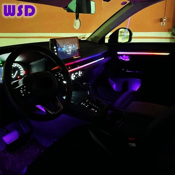LED-uri dinamice de lumină ambientală pentru Honda CRV ușa gradient 64-culoare lumina LED bandă ghid interior lumini de instalare original