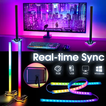 2 buc RGB PC Ecran Color Sync Iluminare LED Smart Lampă Ambientală Monitor LED Strip Lumina Atmosfera de Joc Decor Lampa