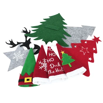 4buc de Crăciun Buzunar Furculita Cutit Tacâmuri Titularul Xmas Copac Tacâmuri Sac de Crăciun Ornament Decor Acasă Veselă de Masă Organizator