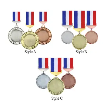 3x Aur Argint Bronz Câștigător Medalii Aliaj de Zinc Premiu Cadou cu Gât Panglici pentru Ortografie de Albine Evenimente de Baschet