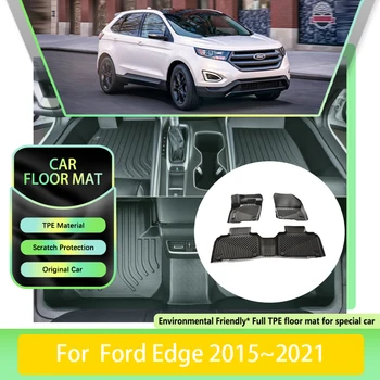 TPE Masina Podea Mat Pentru Ford Edge CD539 Endura 2015 2016 2017~2021 Murdărie-rezistent Piele Pad LHD Picior covor Covor Accesorii Auto