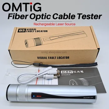 100％Original Reîncărcabilă Sursa de Fibra Optica Tester Cablu 5 15 20 30 KM Baterie cu Litiu Visual fault Locator SC/FC/ST