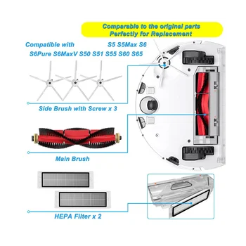 Piese de schimb Perie Principală Perie Laterală Filtru HEPA Compatibil pentru Roborock S5 S6 S50 S51 S55 Aspirator Accesorii