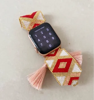 De Vânzare fierbinte Nou Design de Lux, Margele Miyuki Apple Watch Band Fitness 40/44/45 mm Curea Inteligent pentru Apple Watch Band