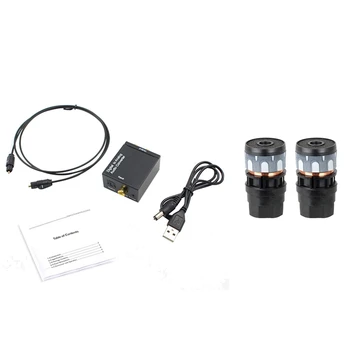 Optic Coaxial Toslink Digital La Analogic Audio Convertor Adaptor RCA L/R 3.5 Mm Cu N-813 2 BUC Microfon